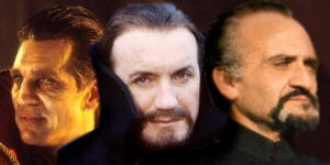 merged picture of three actors who played The Master